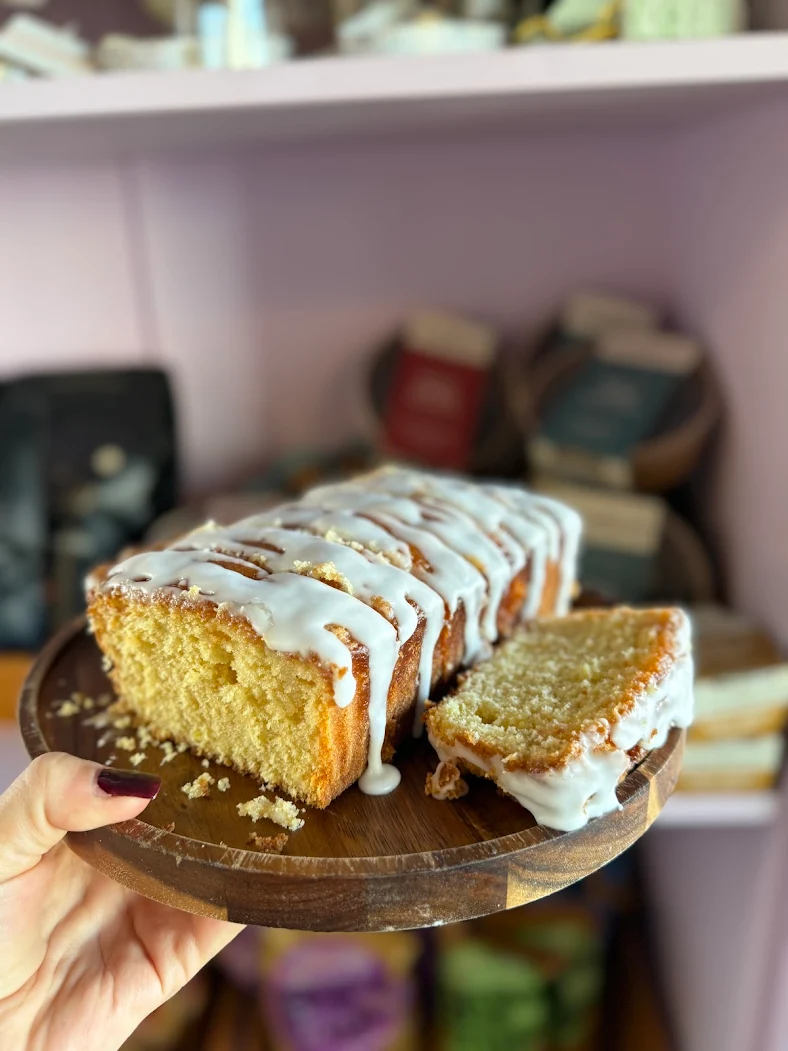 Homemade lemon drizzle loaf at Layla's Lounge