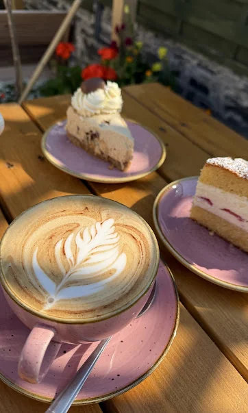 Coffee and cake slices at Layla's Lounge
